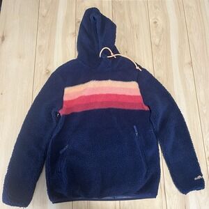 Chubbies 1/2 Snap Button Long Sleeve Pullover Fleece Navy Pink Mens Size S Small